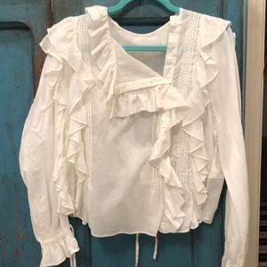 Doen White Ruffle Luca Top